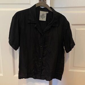 Jungmaven light and airy black women’s button up, size small, 100% hemp